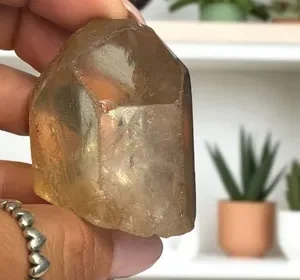 Citrine Raw Point with Rainbow